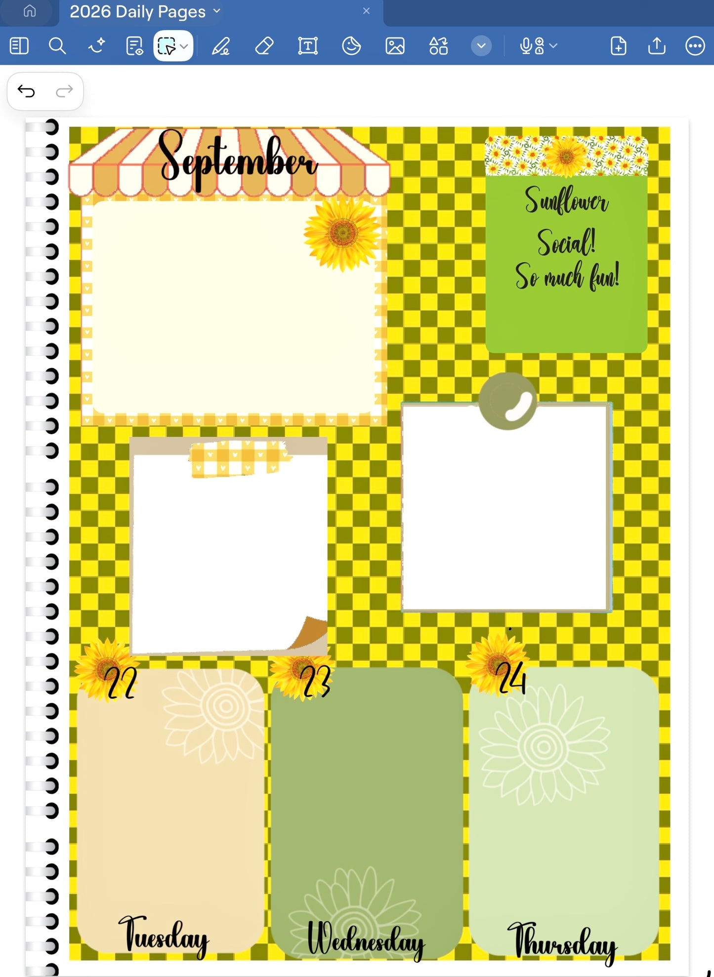 Sunflower Social! GoodNotes Sticker Bundle – Digital Planner Stickers for iPad, Pre-Cropped Aesthetic Stickers Pack (9600-BU)