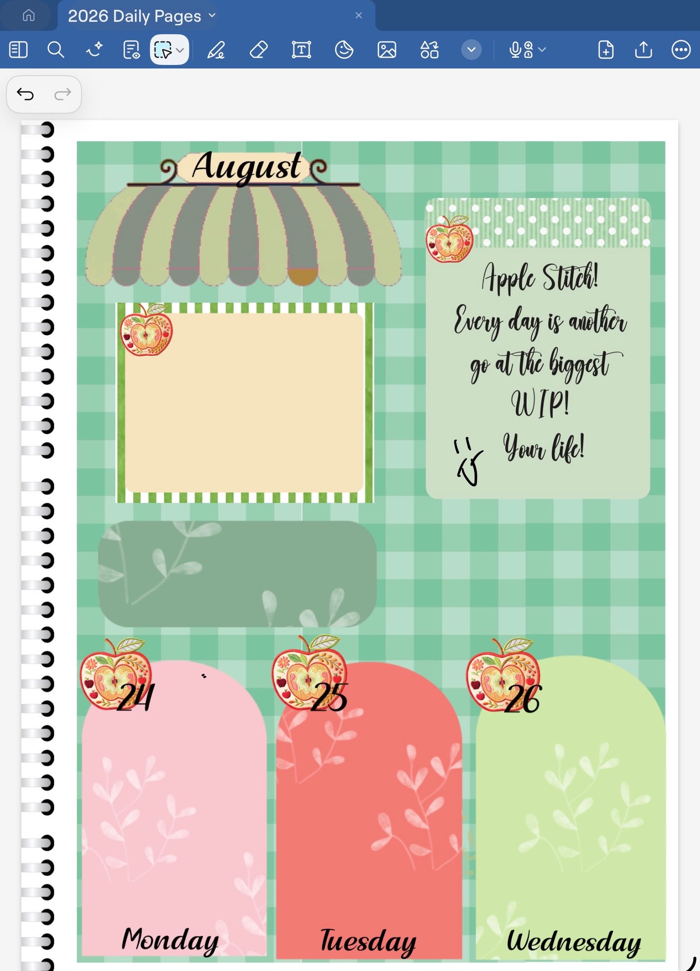 Apple Stitch! GoodNotes Sticker Bundle – Digital Planner Stickers for iPad, Pre-Cropped Aesthetic Stickers Pack (9700-BU)