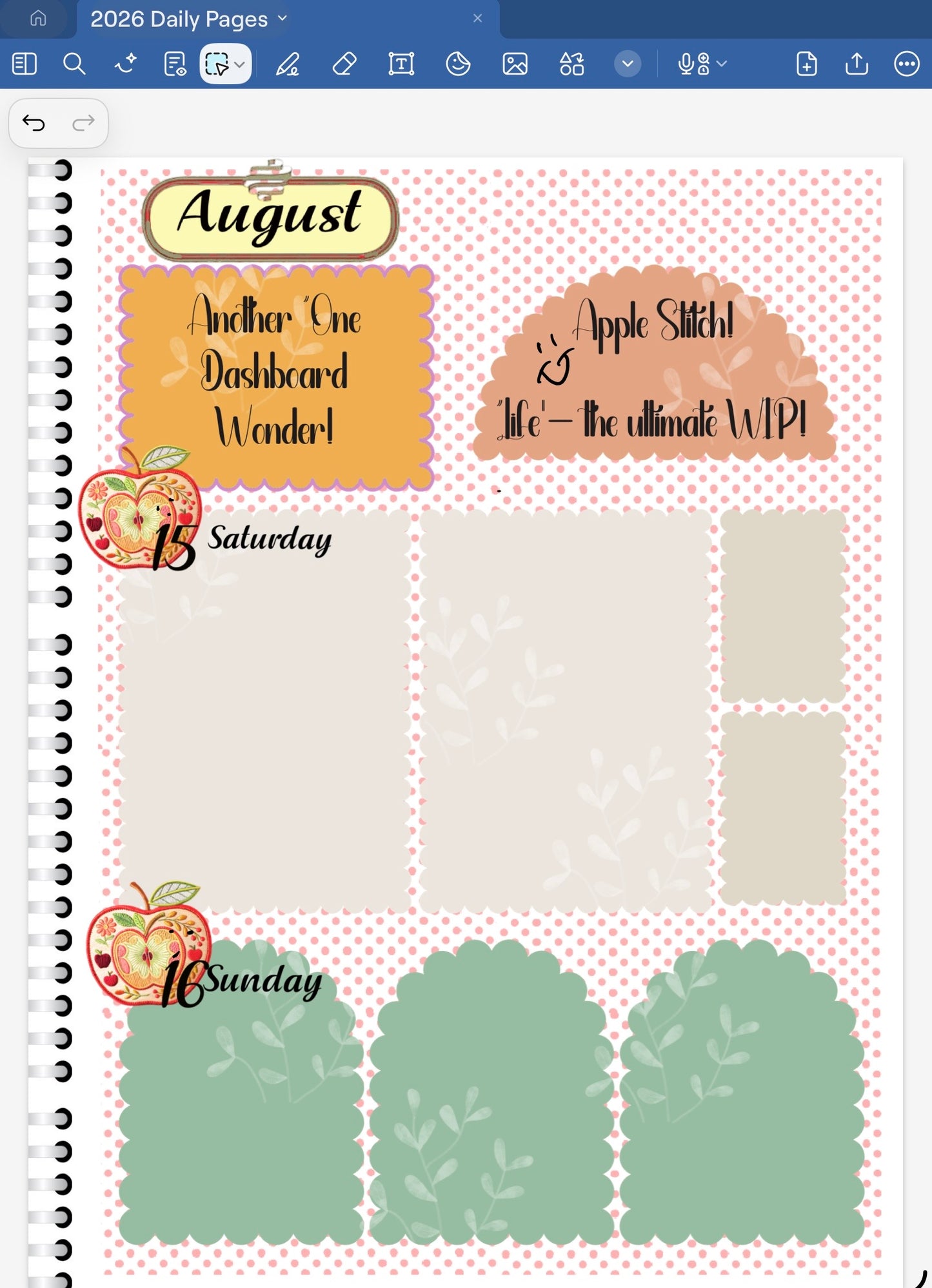 Apple Stitch! GoodNotes Sticker Bundle – Digital Planner Stickers for iPad, Pre-Cropped Aesthetic Stickers Pack (9700-BU)