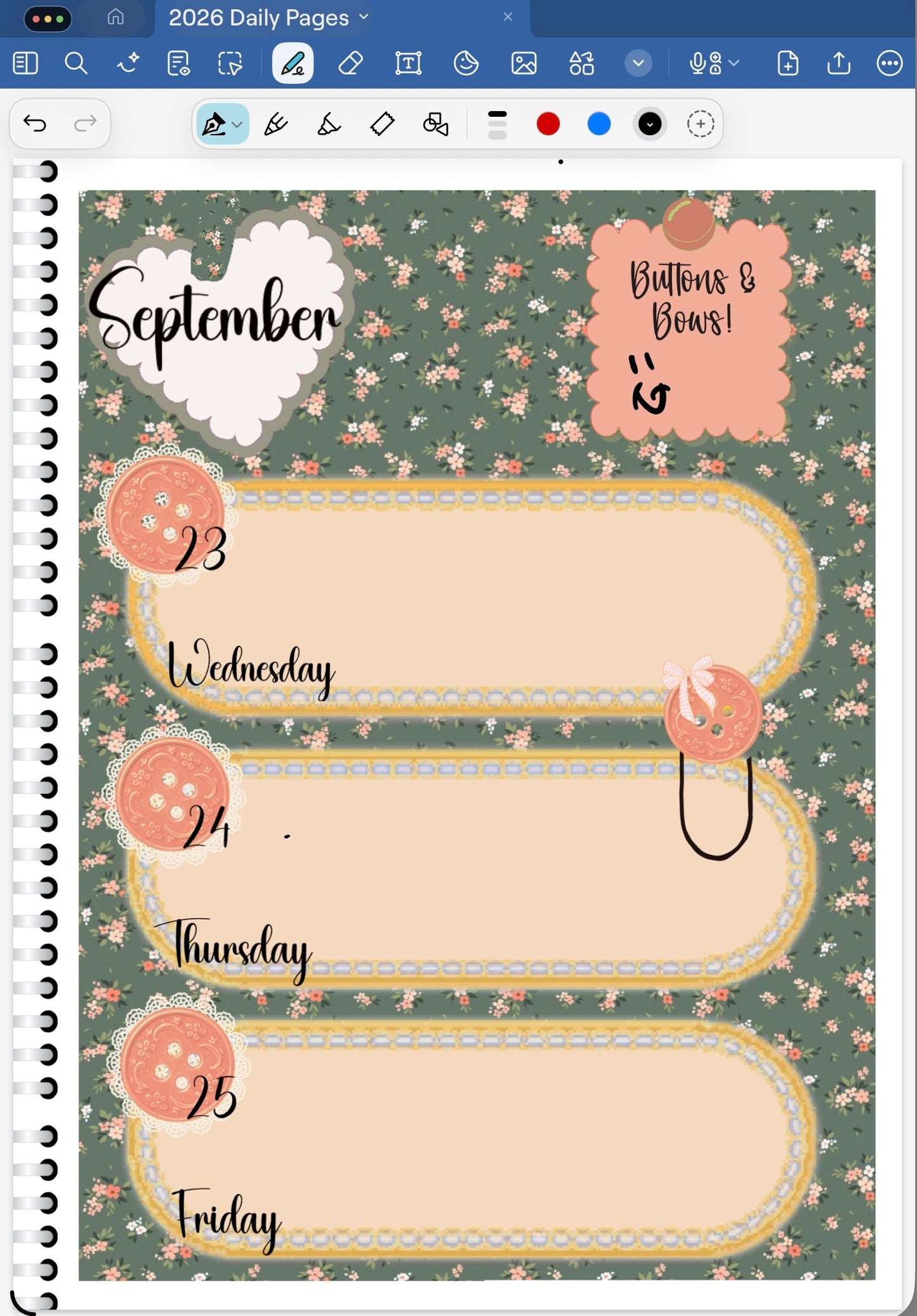 Buttons & Bows! GoodNotes Sticker Bundle – Digital Planner Stickers for iPad, Pre-Cropped Aesthetic Stickers Pack (9800-BU)