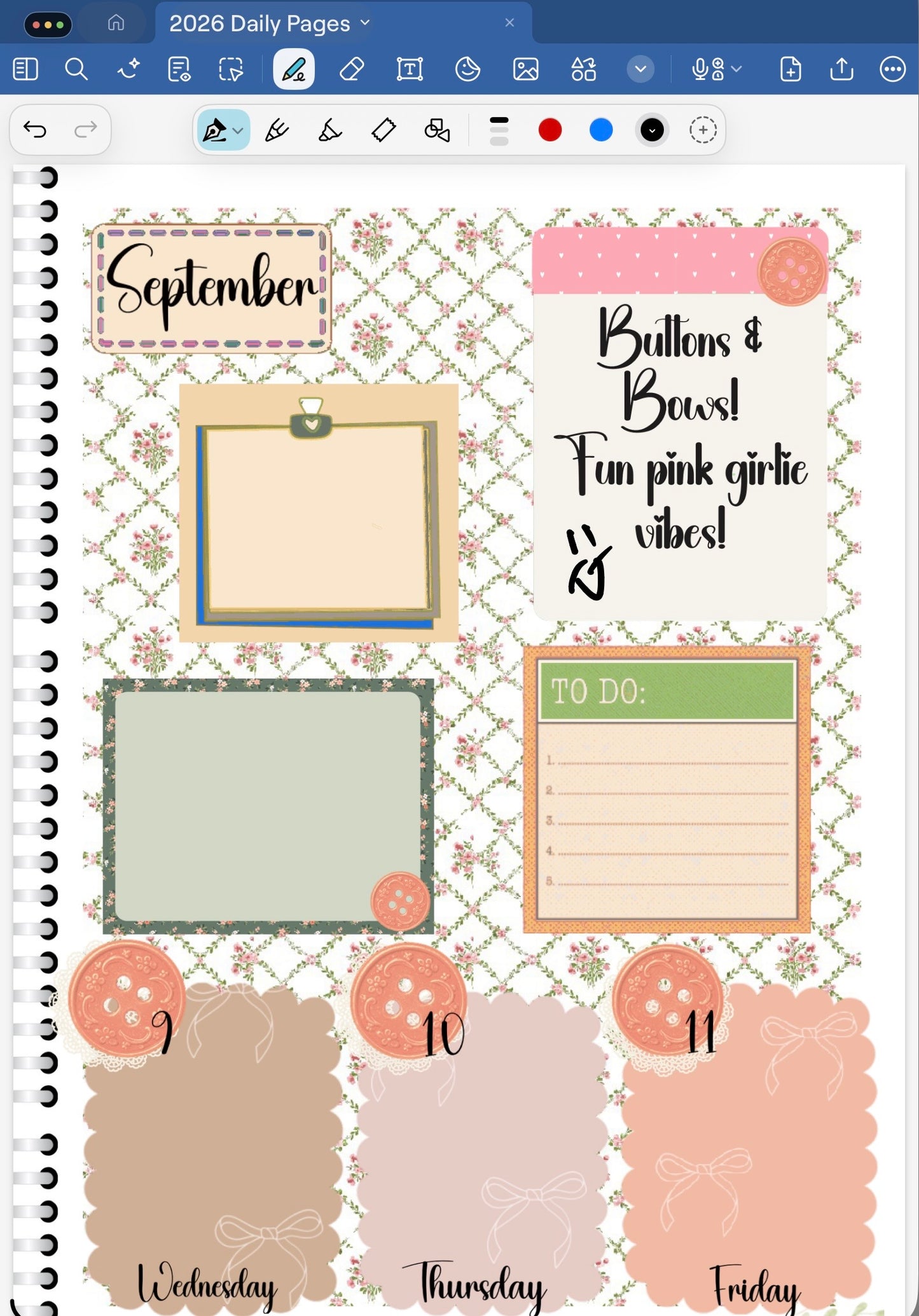 Buttons & Bows! GoodNotes Sticker Bundle – Digital Planner Stickers for iPad, Pre-Cropped Aesthetic Stickers Pack (9800-BU)