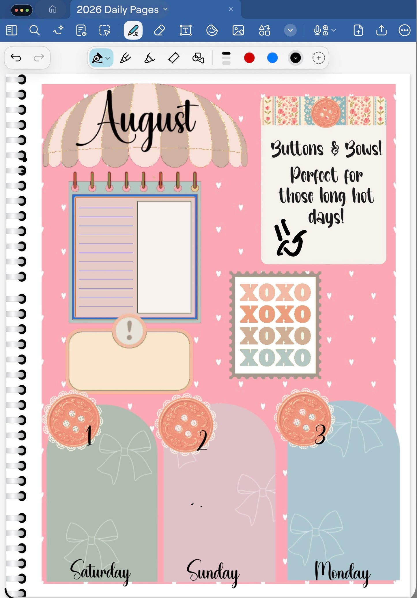 Buttons & Bows! GoodNotes Sticker Bundle – Digital Planner Stickers for iPad, Pre-Cropped Aesthetic Stickers Pack (9800-BU)