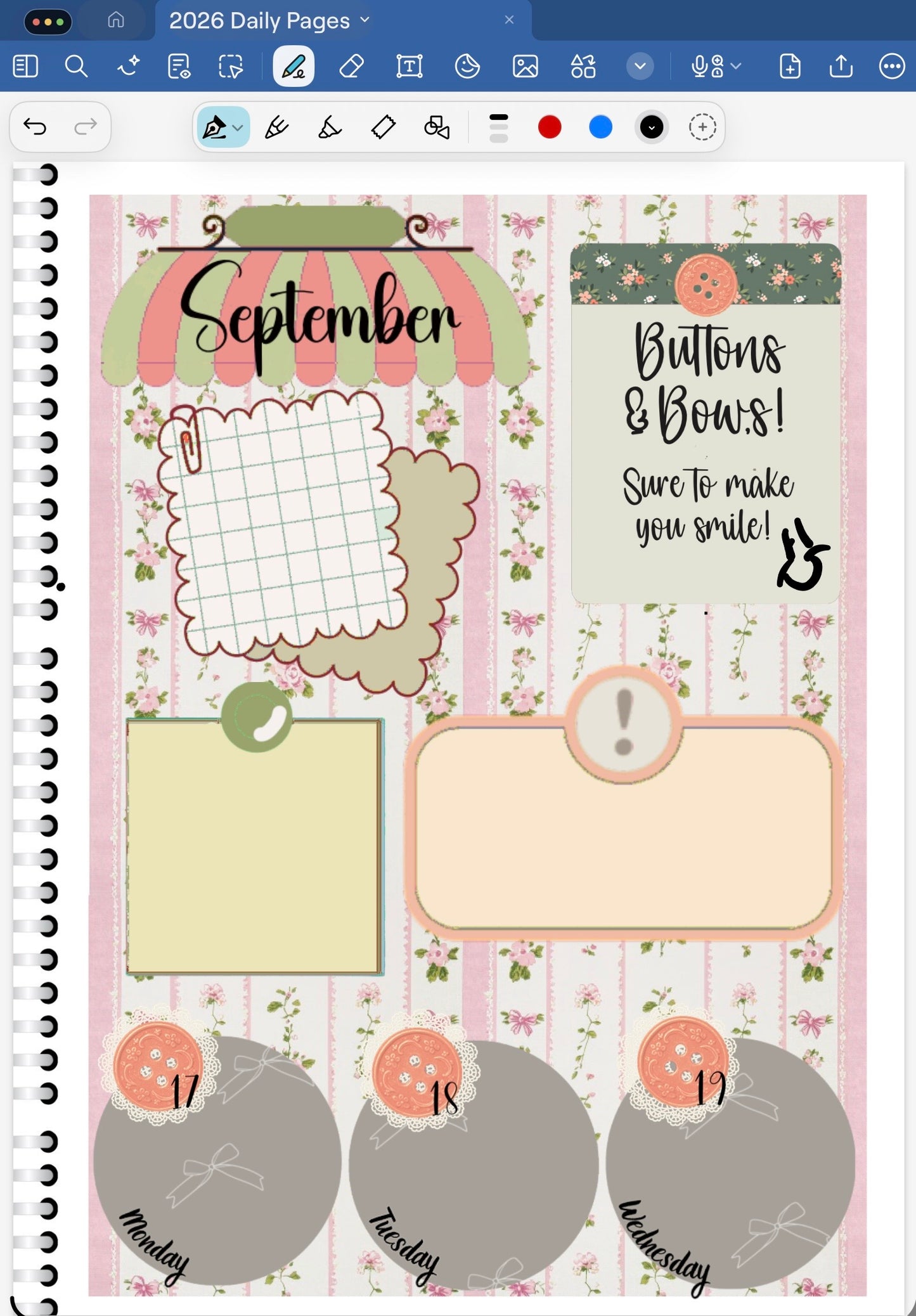 Buttons & Bows! GoodNotes Sticker Bundle – Digital Planner Stickers for iPad, Pre-Cropped Aesthetic Stickers Pack (9800-BU)