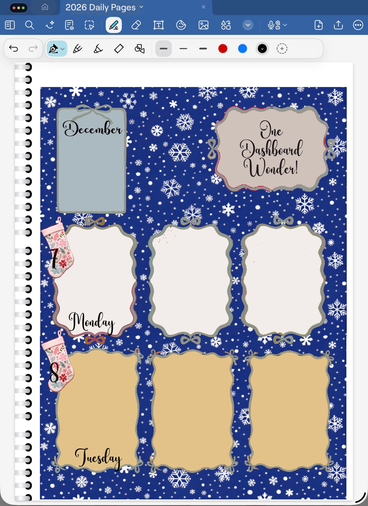 Stocking Stitch! GoodNotes Sticker Bundle – Digital Planner Stickers for iPad, Pre-Cropped Aesthetic Stickers Pack (9900-BU)