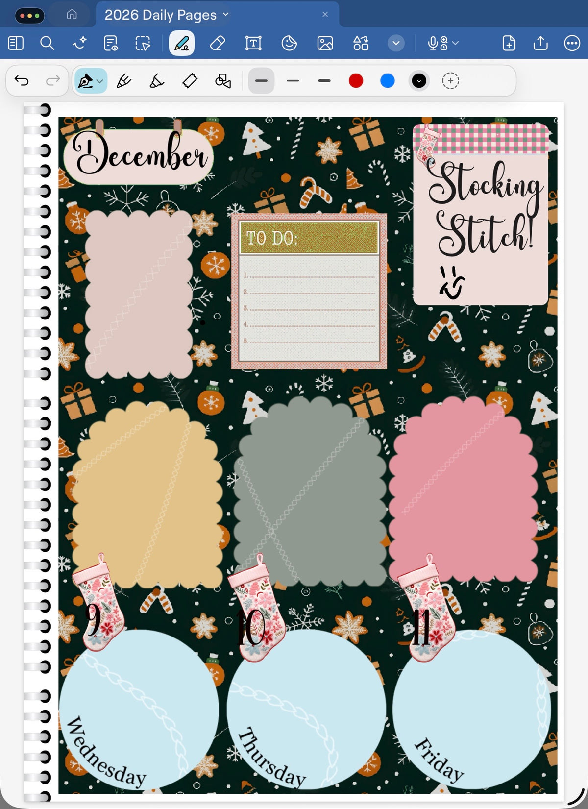 Stocking Stitch! GoodNotes Sticker Bundle – Digital Planner Stickers for iPad, Pre-Cropped Aesthetic Stickers Pack (9900-BU)