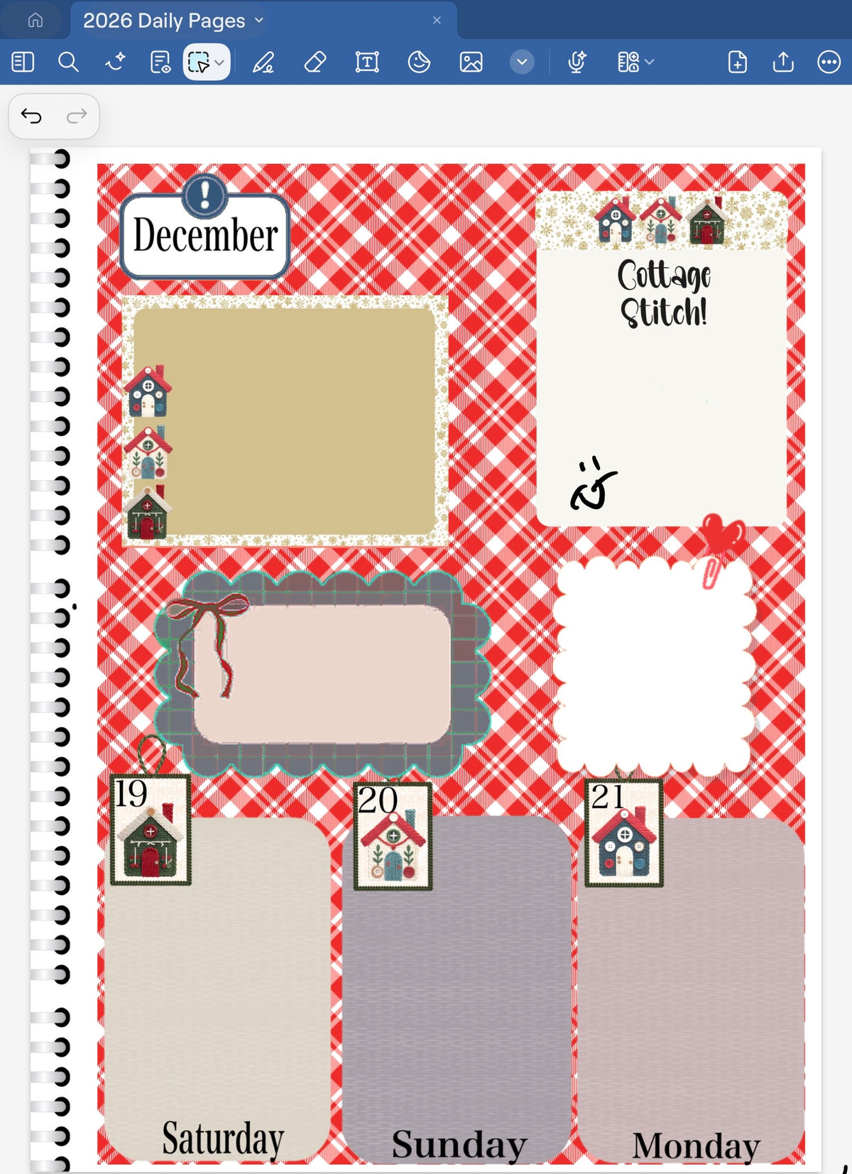Cottage Stitch! GoodNotes Sticker Bundle – Digital Planner Stickers for iPad, Pre-Cropped Aesthetic Stickers Pack (13000-BU)