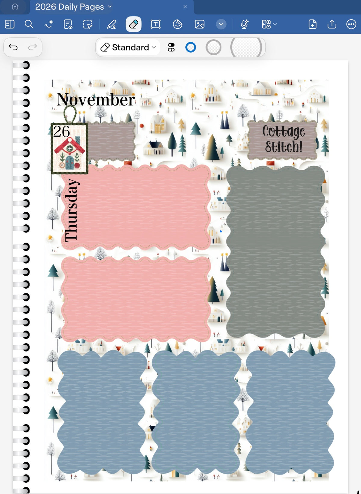 Cottage Stitch! GoodNotes Sticker Bundle – Digital Planner Stickers for iPad, Pre-Cropped Aesthetic Stickers Pack (13000-BU)