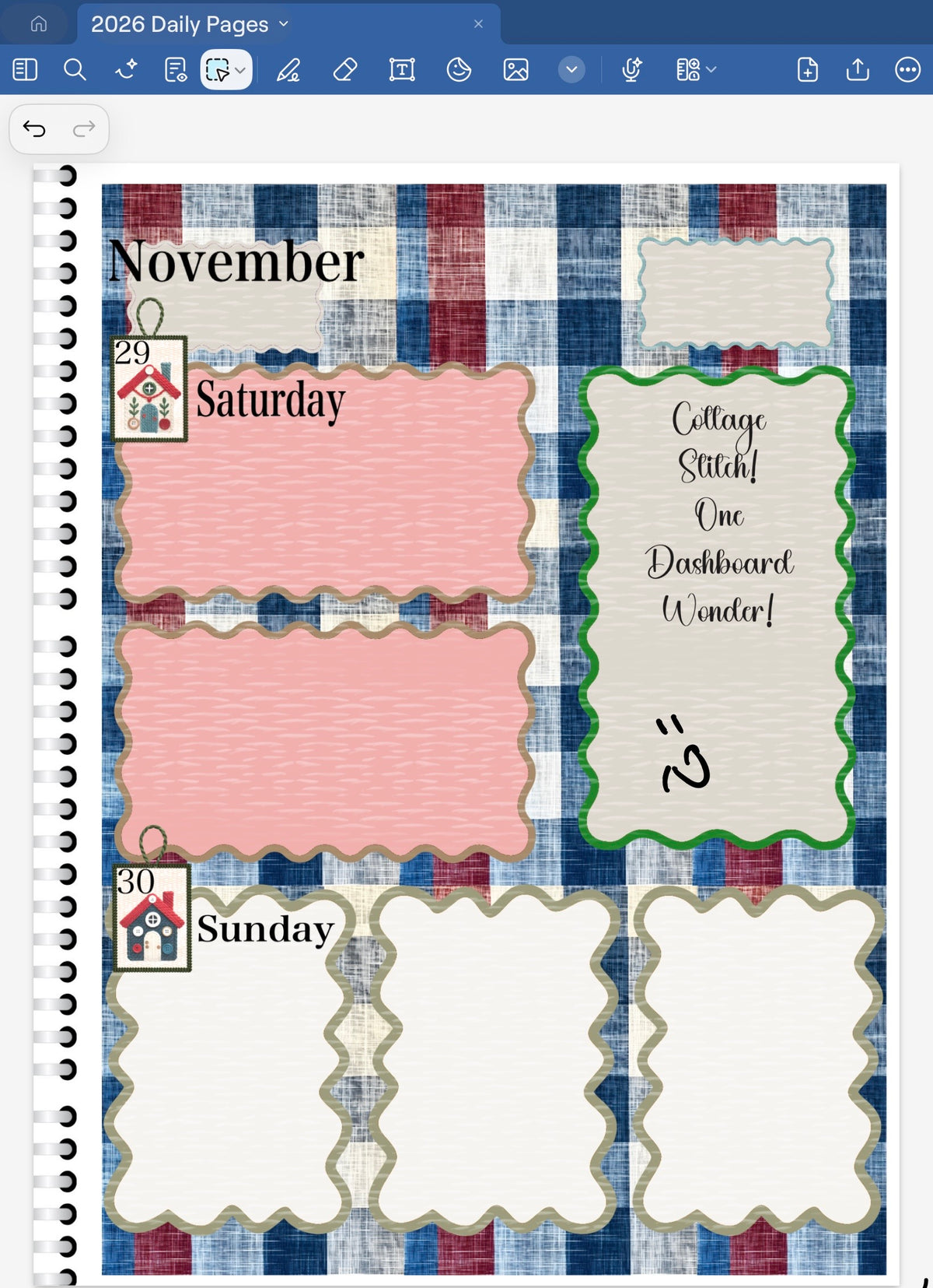 Cottage Stitch! GoodNotes Sticker Bundle – Digital Planner Stickers for iPad, Pre-Cropped Aesthetic Stickers Pack (13000-BU)