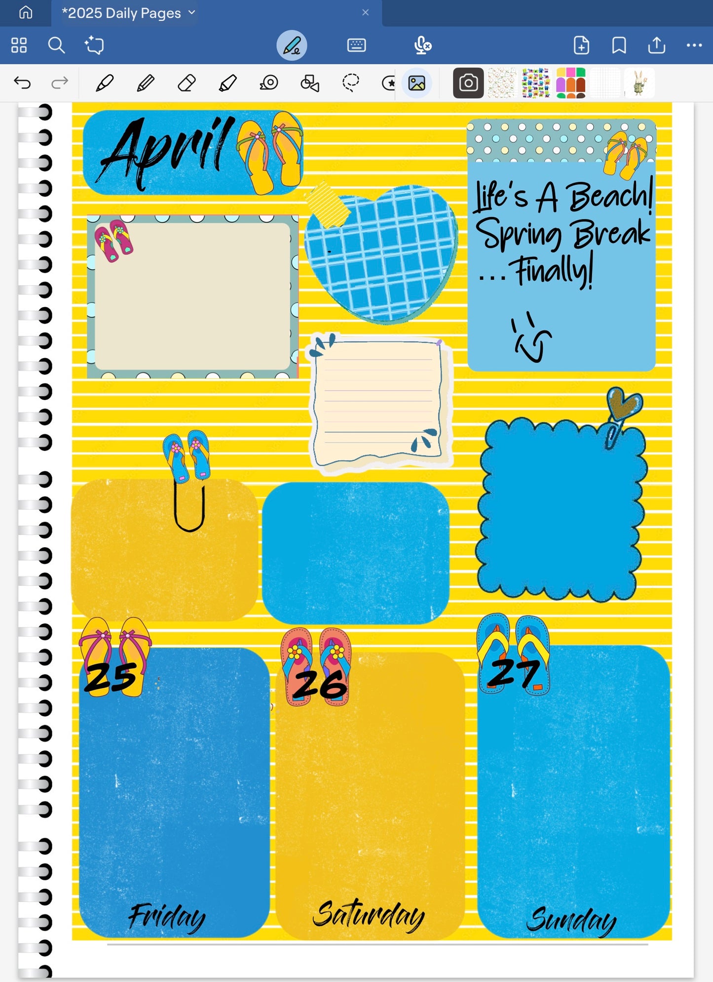 Life's A Beach!  Note Pads & Stickers Digital Pre-Cropped Stickers For Goodnotes (6300-NP)