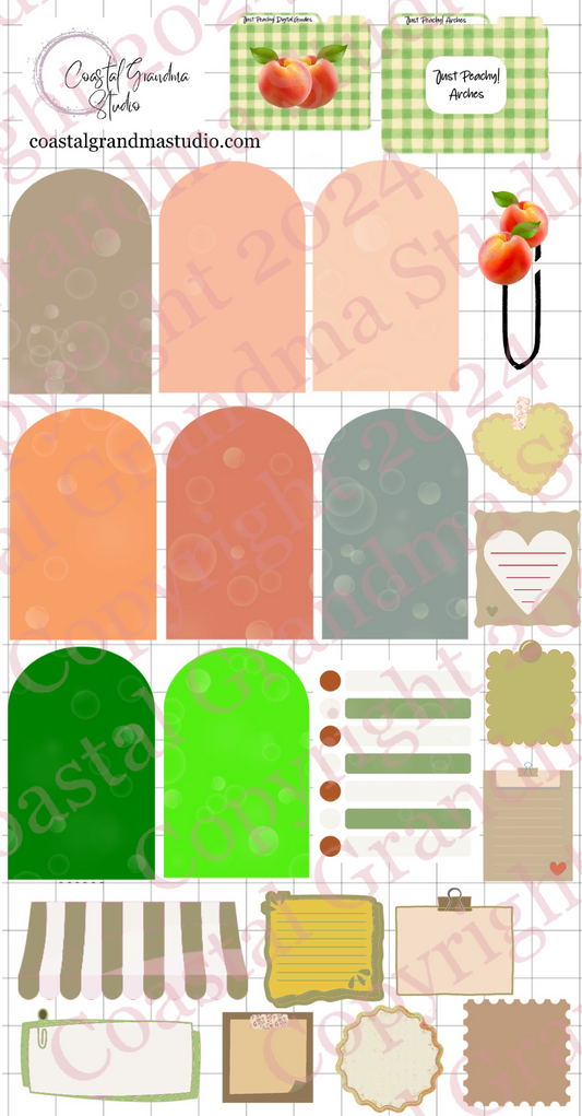 Just Peachy! Arches Digital Pre-Cropped Stickers For Goodnotes (7600-A)