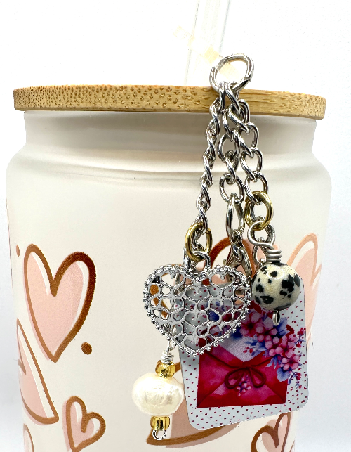 Letter Love Personalized Straw/Cup Charm (1559-CC)