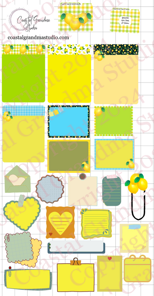 Limoncello! Note Pads & Stickers Digital Pre-Cropped Stickers For Goodnotes (7100-NP)