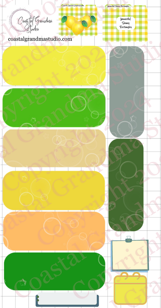 Limoncello! Skinny Rectangles Digital Pre-Cropped Stickers For Goodnotes (7100-SR)