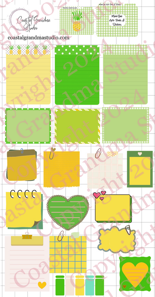 For Maui With Love One! Note Pads & Stickers Digital Pre-Cropped Stickers For Goodnotes (5300-NP)