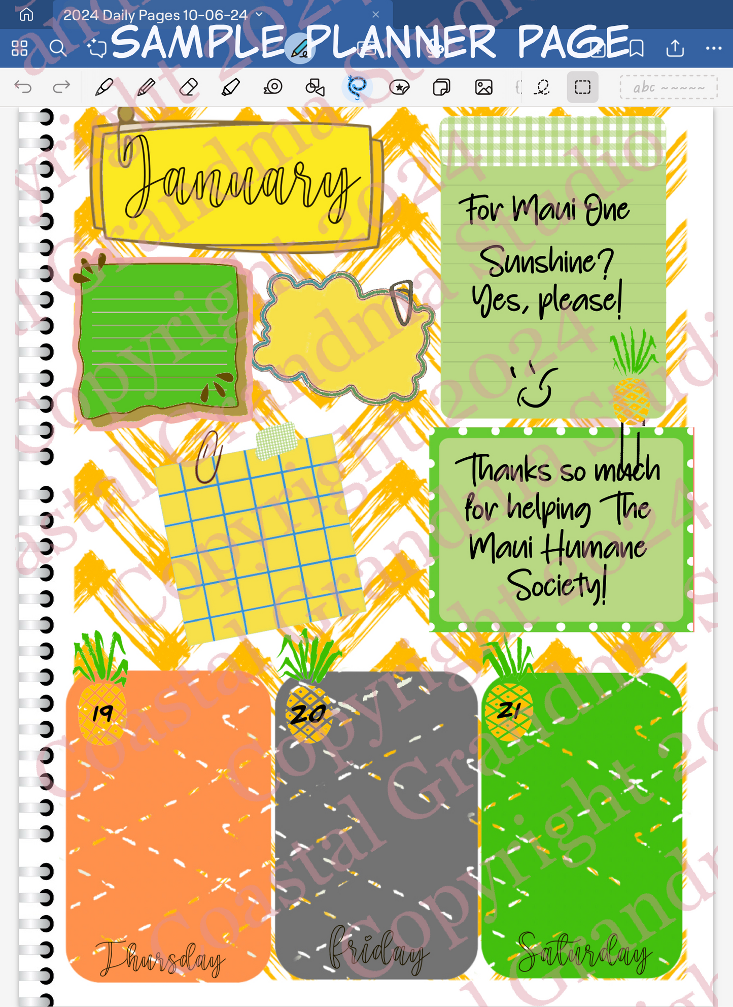 For Maui With Love One! Half/Quarter Rectangles Digital Pre-Cropped Stickers For Goodnotes (5300-HQ)