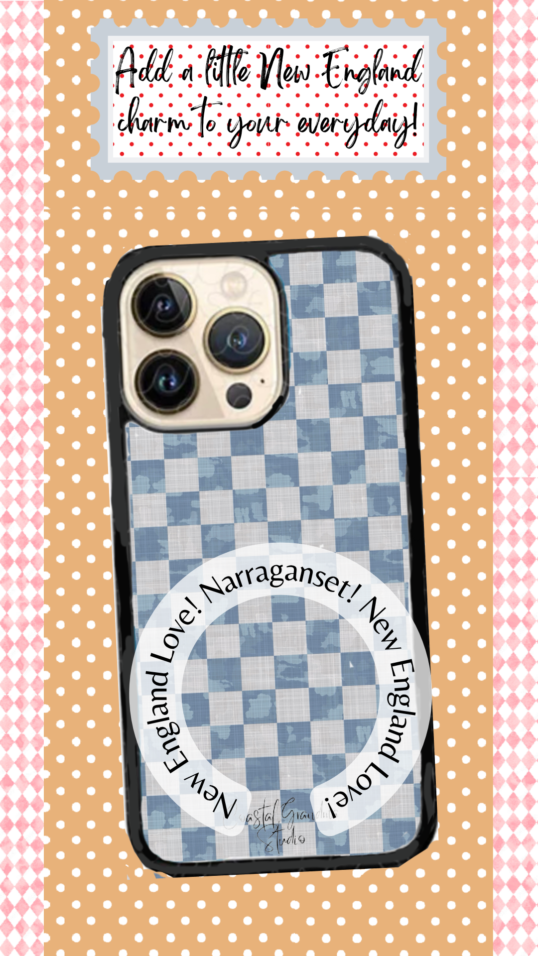 Coastal Aesthetic Phone Case - New England Beach Cottage Narragansett Rhode Island Inspired (1614)
