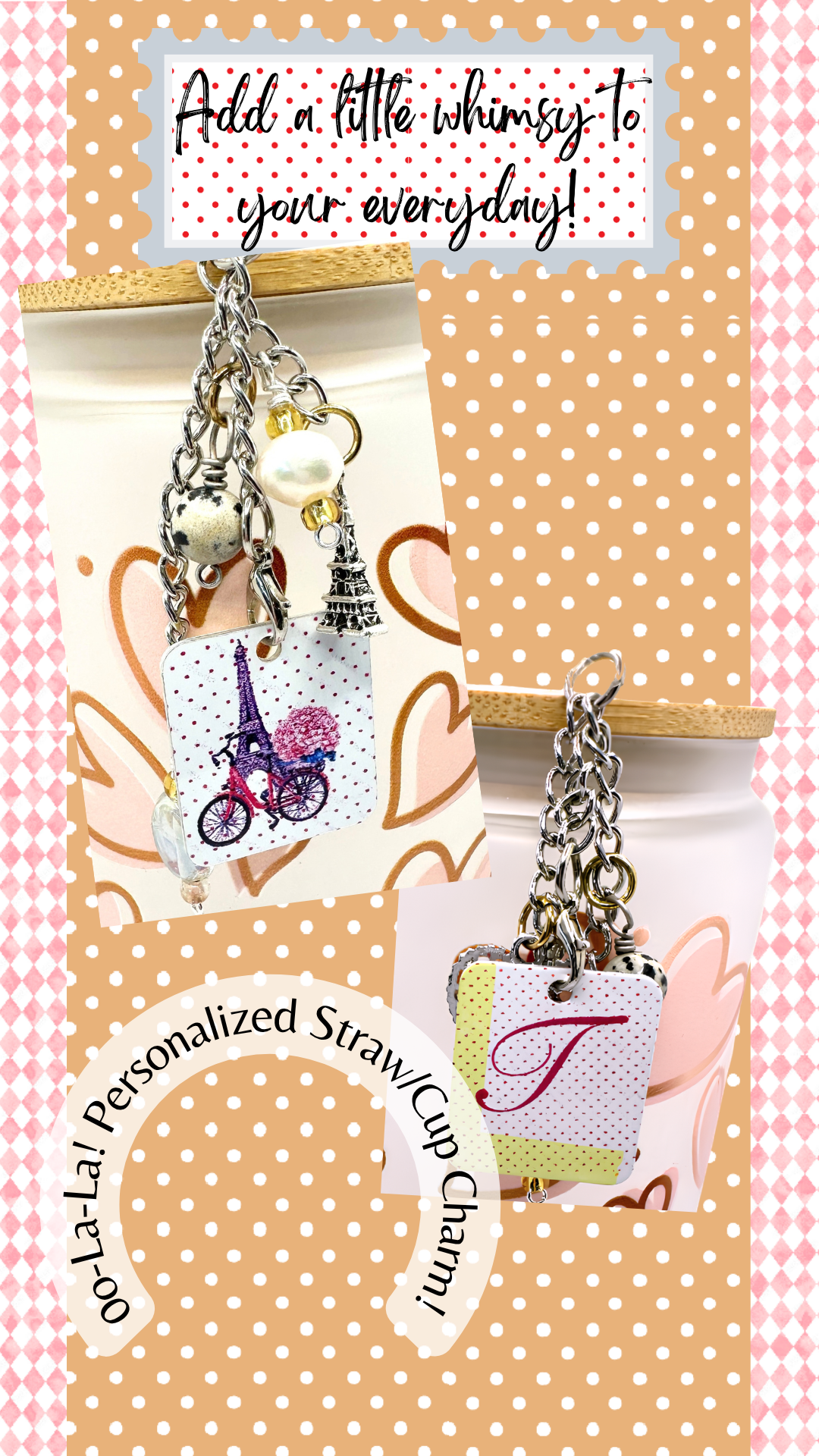 Oo-La-La Personalized Straw/Cup Charm (1593-CC)