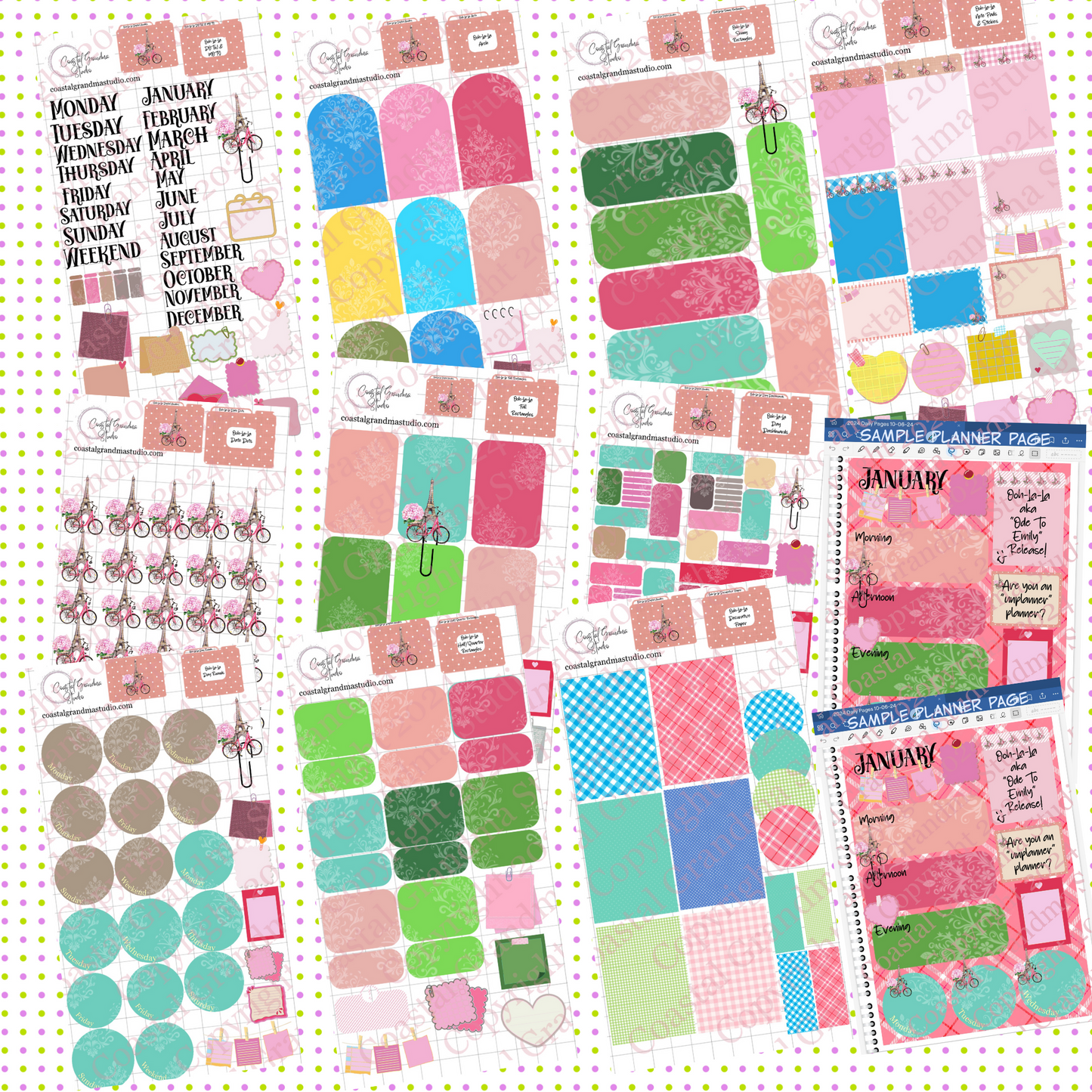 NEW! Ooh-La-La!! Pre-Cropped Digital Sticker Bundle (5200-BU)