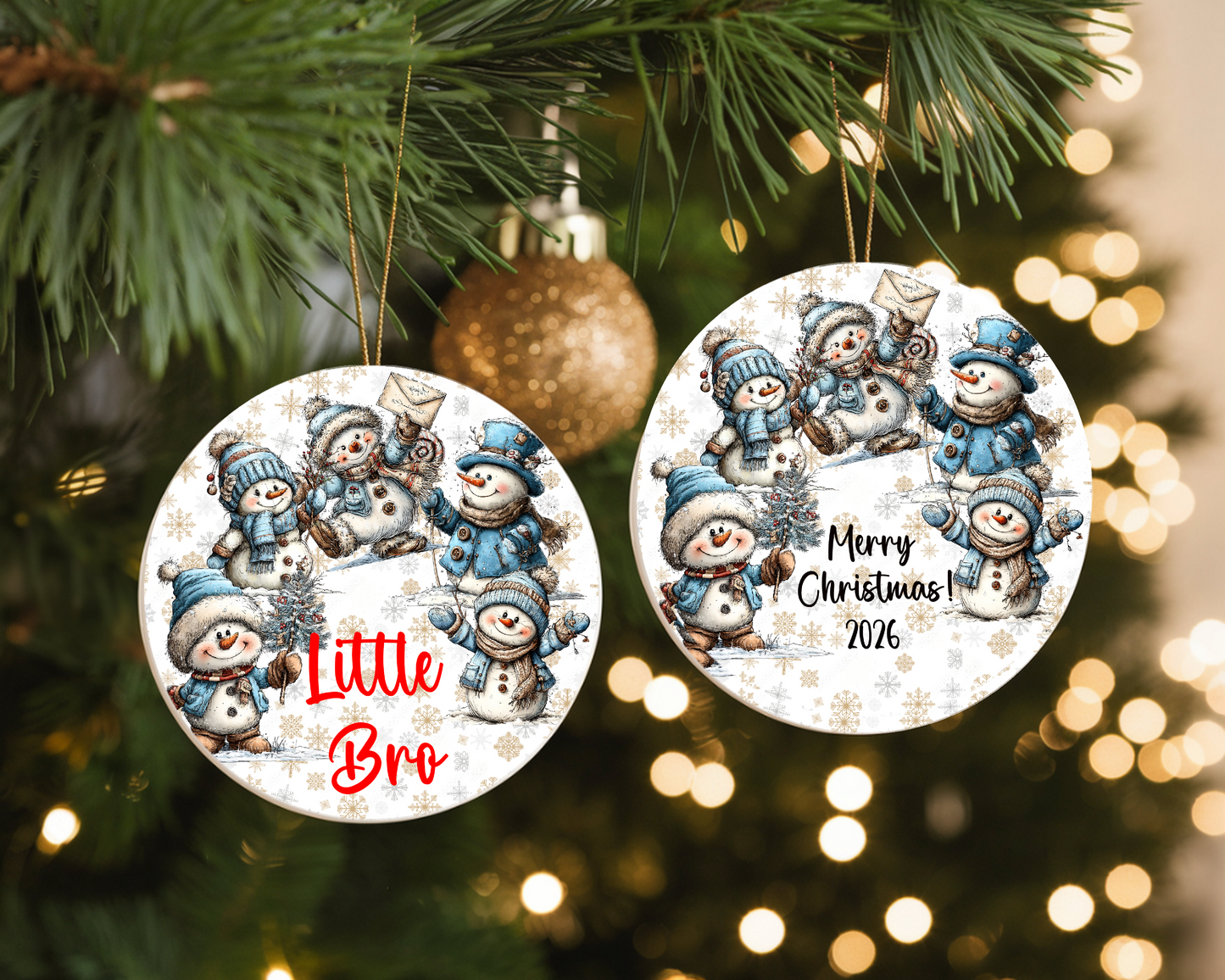 Personalized Whimsical Snowman Ornament • Christmas Decor • Custom Name Holiday Ornament • Merry Christmas 2026 Gift (2025-02)