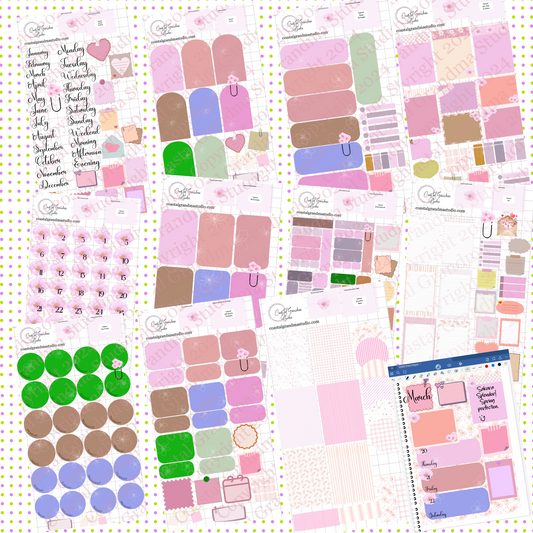 NEW! Sakura Splendor! Pre-Cropped Digital Sticker Bundle (6400-BU)