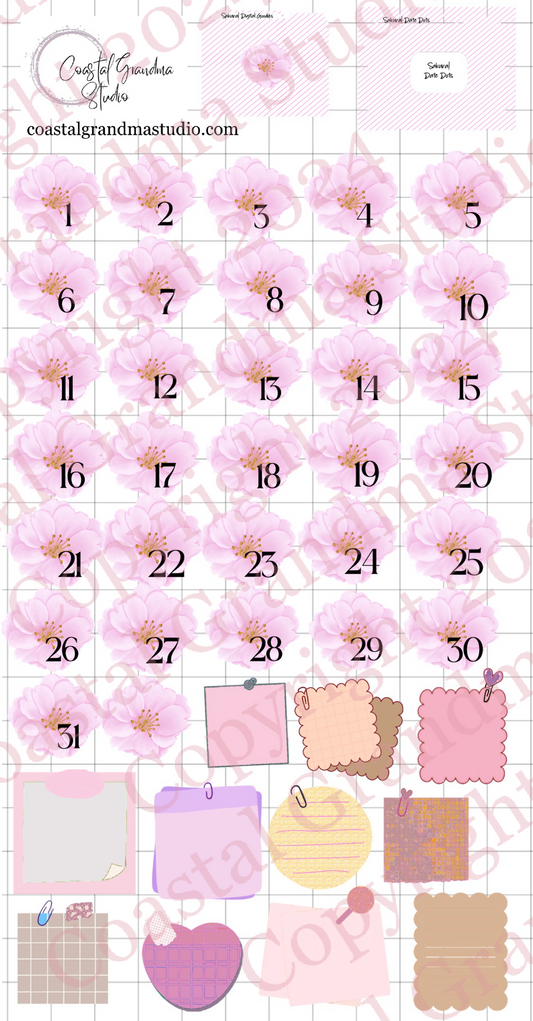 Sakura Spledor! GoodNotes Sticker Bundle – Digital Planner Stickers for iPad, Pre-Cropped Aesthetic Stickers Pack (6400-BU)