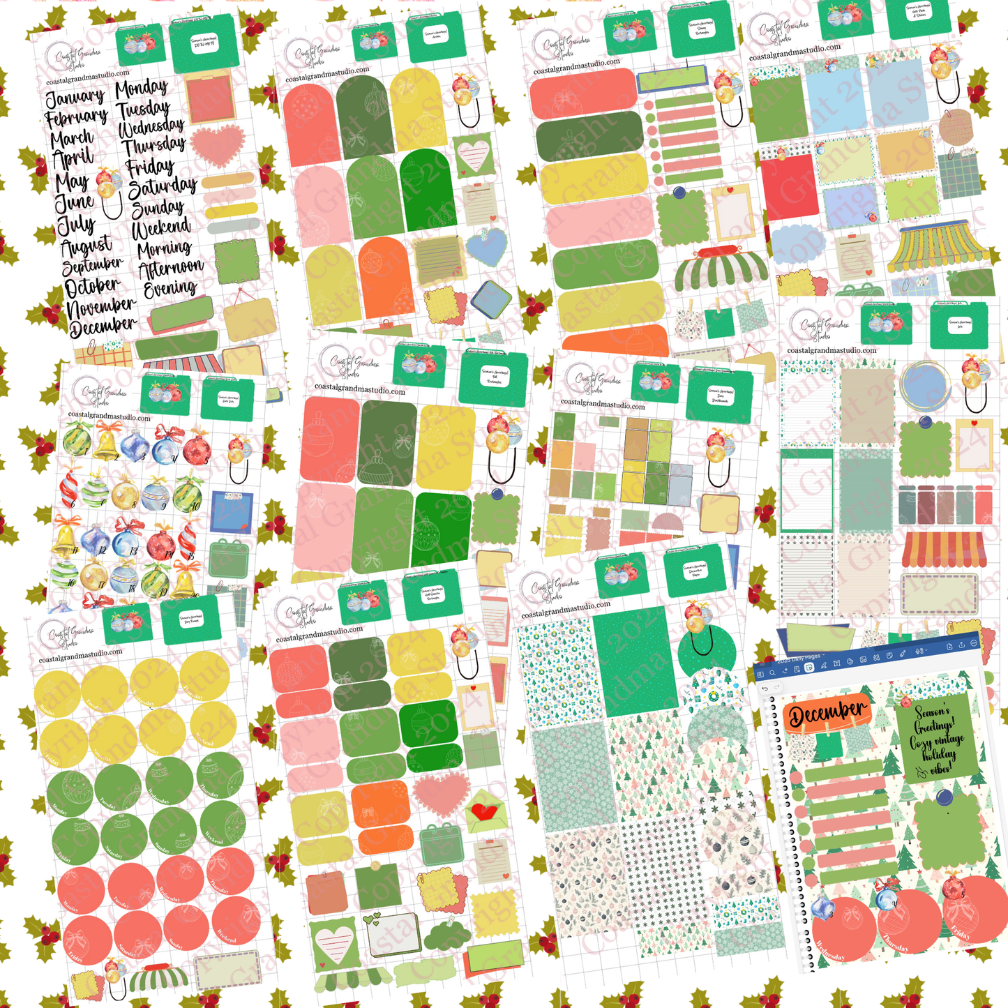 NEW! Season's Greetings! Pre-Cropped Digital Sticker Bundle (8000-BU)
