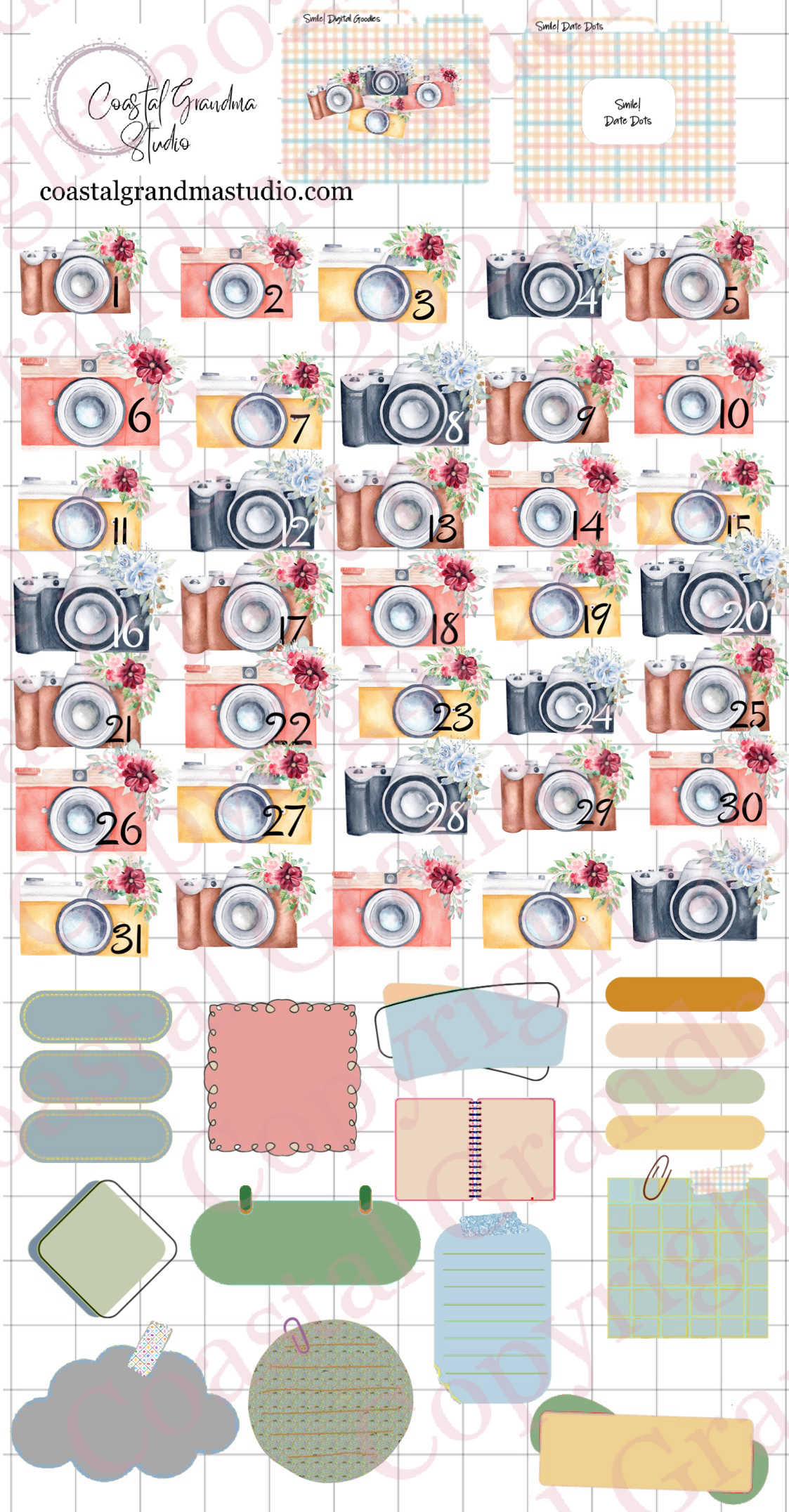 Smile! Pre-Cropped Digital Sticker Bundle (7300-BU)
