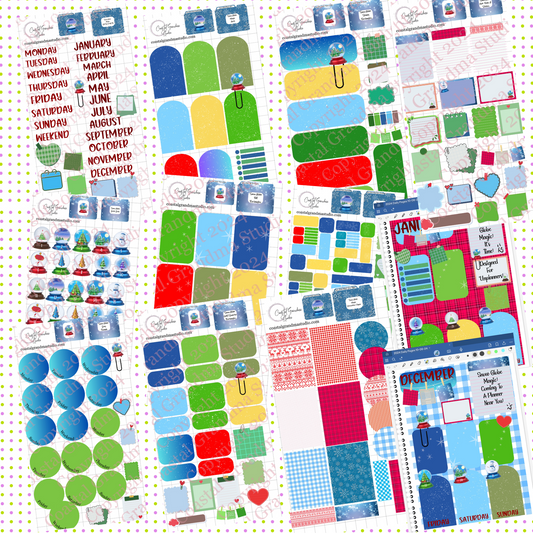 NEW! Snow Globe Magic! Pre-Cropped Digital Sticker Bundle (5400-BU)