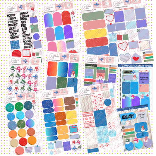 NEW Snow People! Pre-Cropped Digital Sticker Bundle (4800-BU)