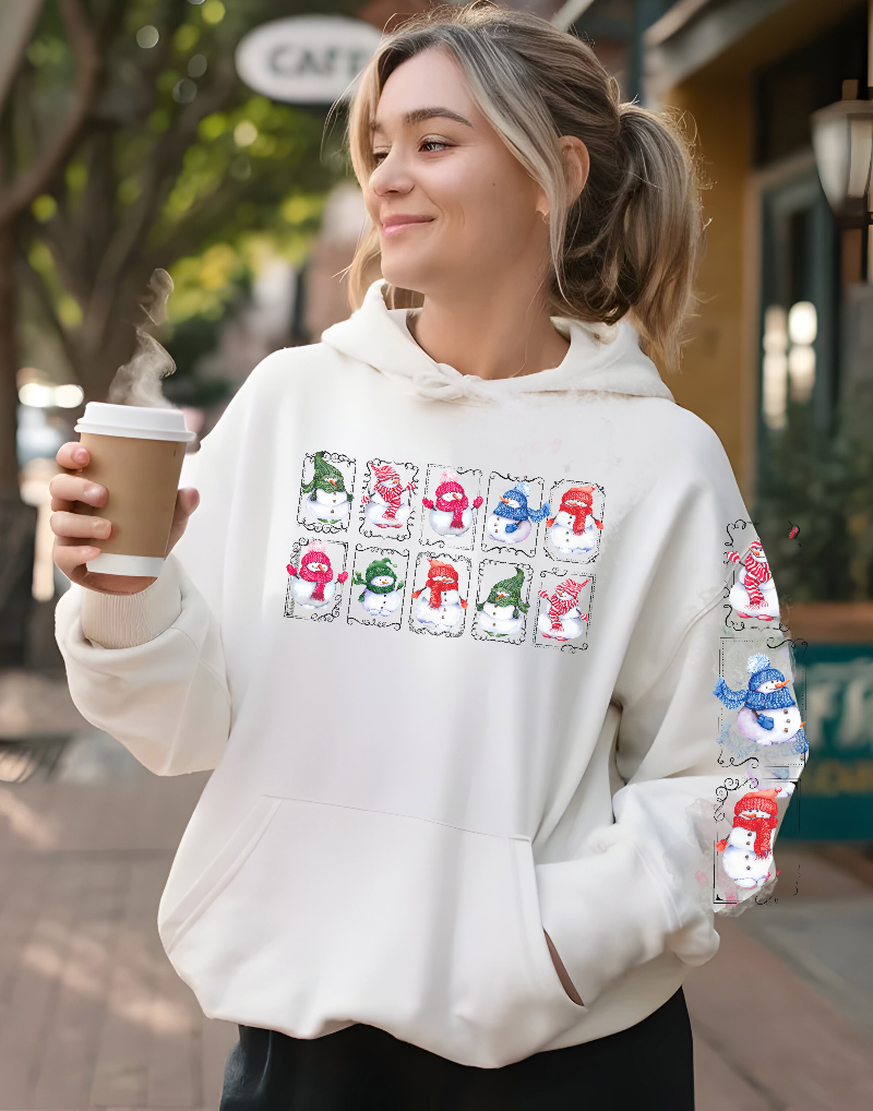 Snow People Hoodie – Cute Winter Snowman Sweatshirt (HC-1005)