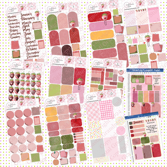 NEW! Strawberry Yum! Pre-Cropped Digital Sticker Bundle (4500-BU)