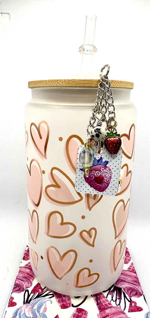 Strawberry Personalized Straw/Cup Charm (1123-CC)