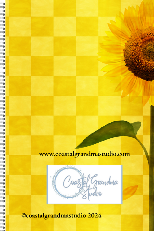 Sunflower! Digital Journal/Notebook/Planner Download (1575-D)