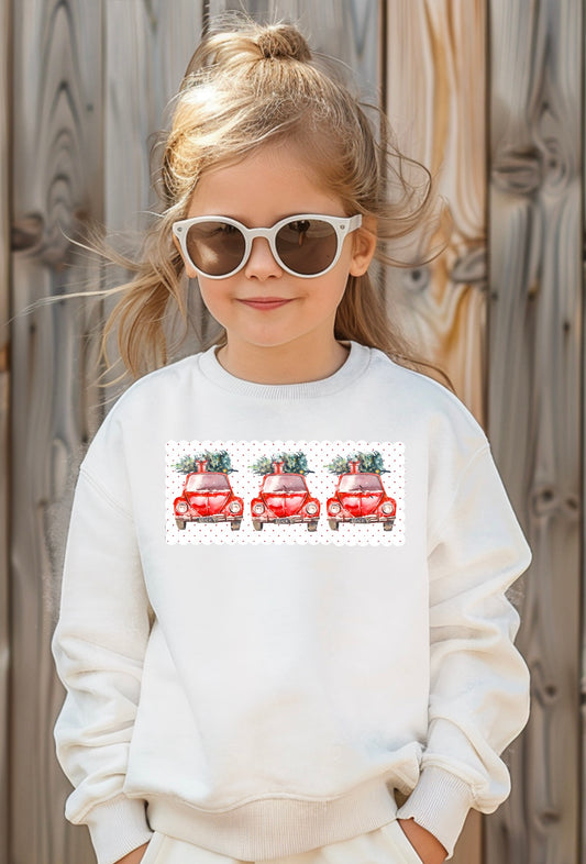 Tis The Season Kid's Crewneck Sweatshirt — Retro-Inspired, Holiday Gift, Birthday, Christmas, Family Photo (HC-1012)