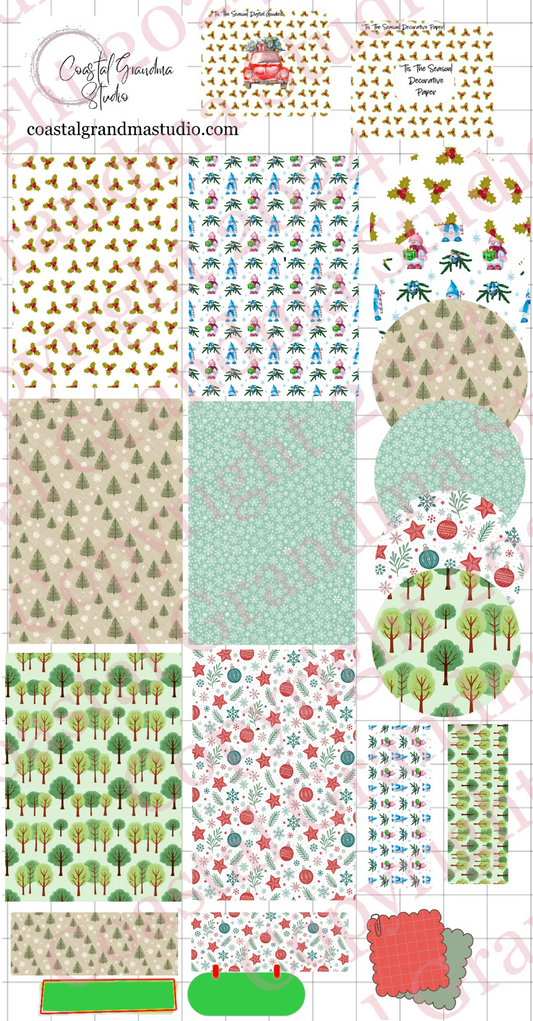 Tis The Season! Decorative Papers & Goodies Digital Pre-Cropped Stickers For Goodnotes (7900-PG)