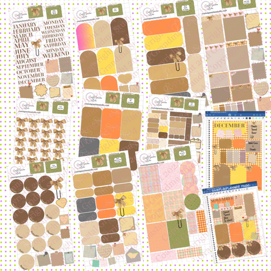 NEW! Classic Tweed! Pre-Cropped Digital Sticker Bundle (5100-BU)