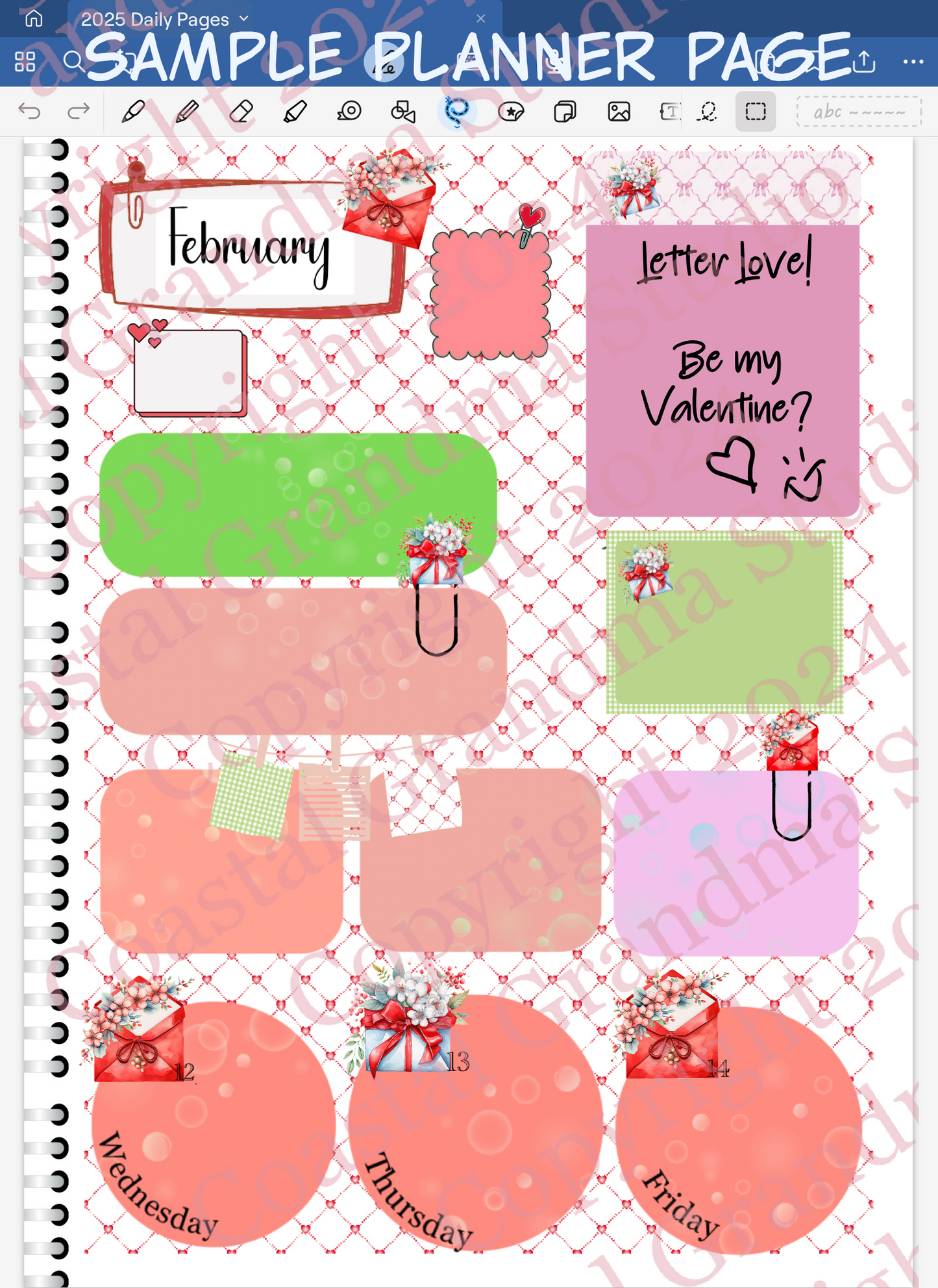 Just For You! Half/Quarter Rectangles Digital Pre-Cropped Stickers For Goodnotes (5700-HQ)